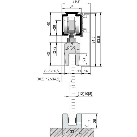 HELM 140 Abdeckkappenpaar 49,5 x 91,5 mm, EV1 eloxiert, einseitig (1/4)