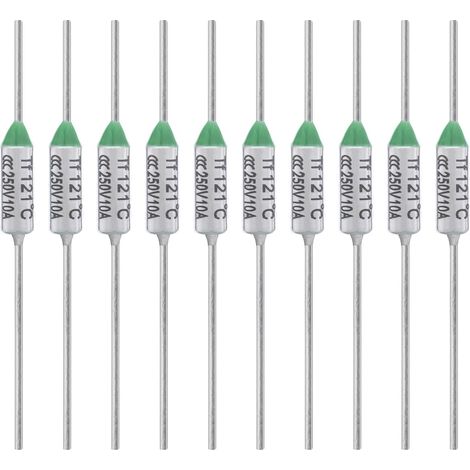 10 Pièces Fusible Thermique 121 Degrés 10A 250V AEC121E 121℃ Fusibles Thermiques de Coupure de Température (1/3)