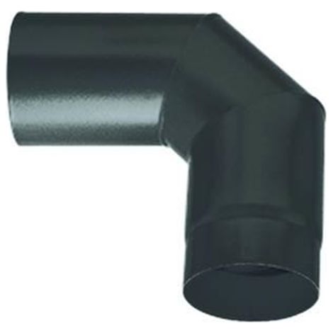GOMITO STUFA LEGNA 90° ø mm.150 PORCELLANATO SMALTO NERO OPACO  ALA FERR 363235 (1/2)