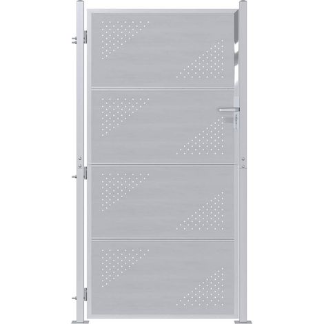 vidaXL Garden Gate with Lock Silver 85 x 196 cm Stainless Steel