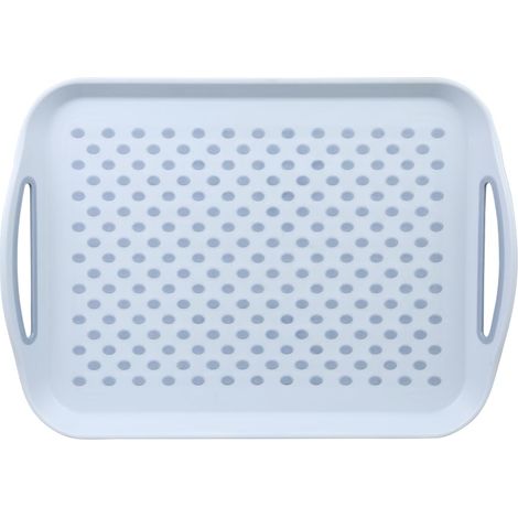 Plateau de Service antidérapant, Matériel: Plastique PP, Dimensions: 41,5 x 29 x 4,5 cm, Couleur: Bleu 77302 (1/3)