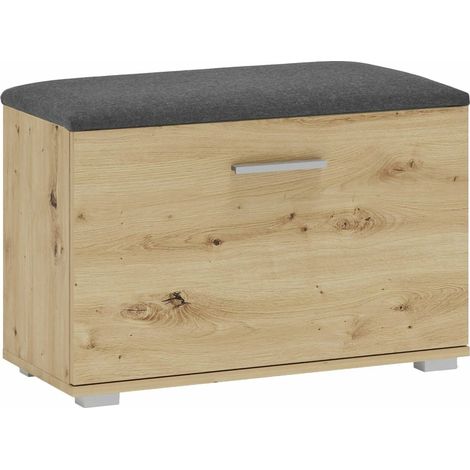 Zapatero Cirveso 117, Roble Artisan + Gris, 70x45x32cm, Aglomerado laminado