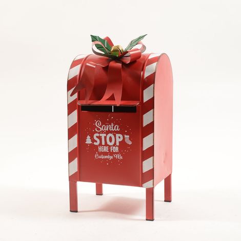 Cassetta postale Babbo Natale per lettere colore rosso decorazione natalizia (1/2)