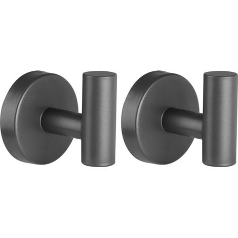 2 Crochets Muraux Salle de Bains Gris, Accroche Torchon Cuisine, Porte-Serviettes SUS 304 Acier Inoxydable