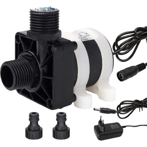 Pompe à eau submersible sans balais DC 12 V - 800 l/h - Pompe amphibienne pour aquarium, fontaine solaire, étang (1/5)