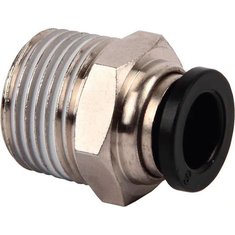 Raccordo filettato dritto T-12, plastica riutilizzabile per tubi da 4 mm a 16 mm