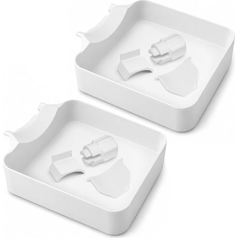 Bac D'Égouttement pour Lave-Linge, 2 Pièces Bac de Récupération d'eau à Chargement Frontal pour Caves pour Sous-Sol, 17,8 x 17,8cm Appartement, Mobil-Home, Garage (1/5)