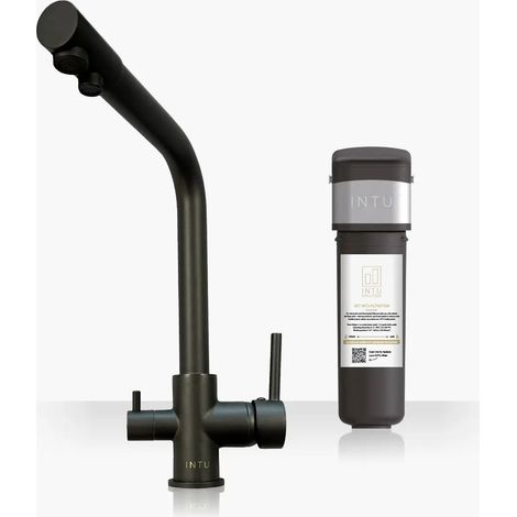 INTU Fusion Gunmetal 3-1 Cold Square Filtered Water Tap & Pro Filter (1/2)
