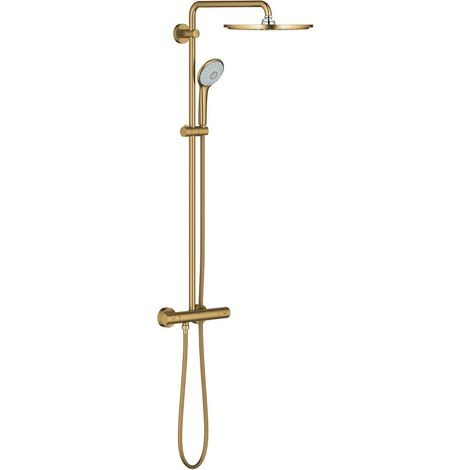 Grohe – Colonne de douche hydromassante Euphoria 310 – Thermostat mural avec aquadimmer – 3 jets Rain, Massage, SmartRain – Finition PVD (1/6)