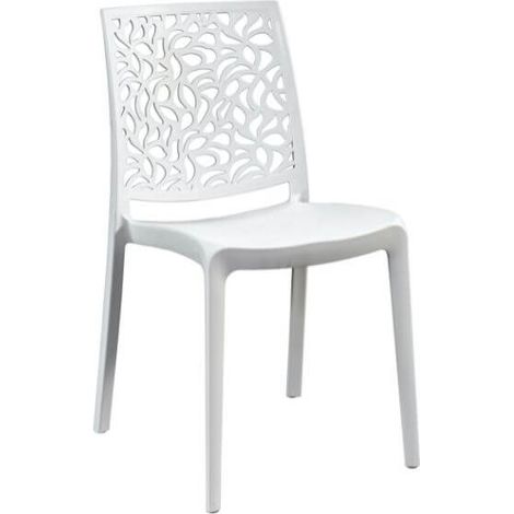 Set di 4 - 6 Sedie London Stone In Resina Bianca  6 sedie