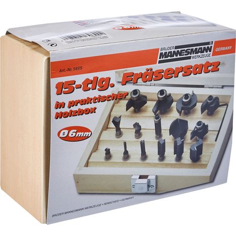 Mannesmann - M54515 – Set punte per frese, 15 pz., attacco 6 mm (1/3)