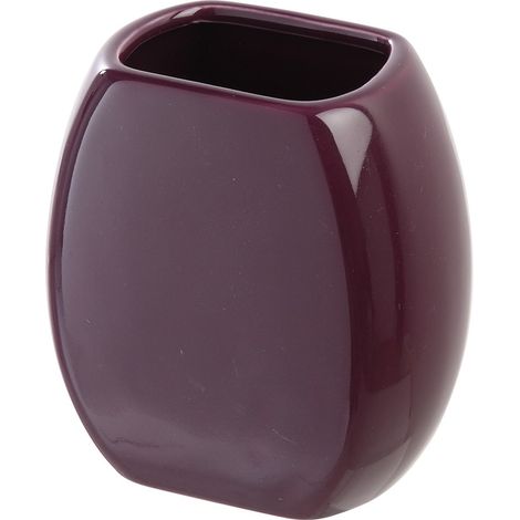 Porta spazzolini bagno viola d'appoggio in ceramica (1/2)