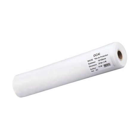 Bâche de protection polyéthylène 3 x 25 m très épaisse, 10/100e - OCAI