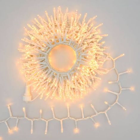 Guirlande lumineuse Boa D6CM 10M 500 LED ambrée extensible câble blanc IP44 31V SMART Connect Lotti (1/5)