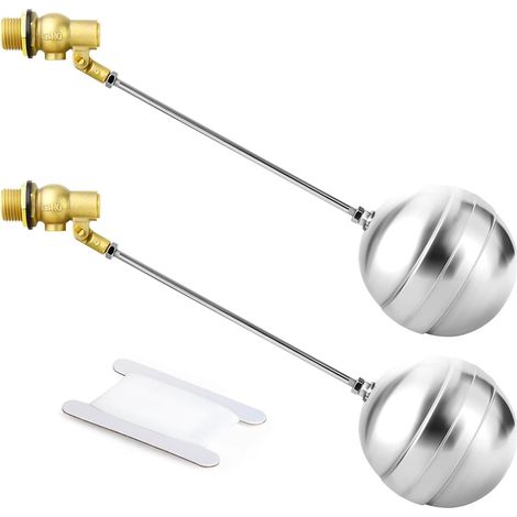 2 Pièces 1/2" BSP 304 vanne à bille flottante en acier inoxydable, vanne à bille réglable de flotteur de réservoir d'eau DN15 pour le contrôle du niveau de l'eau de la (1/5)