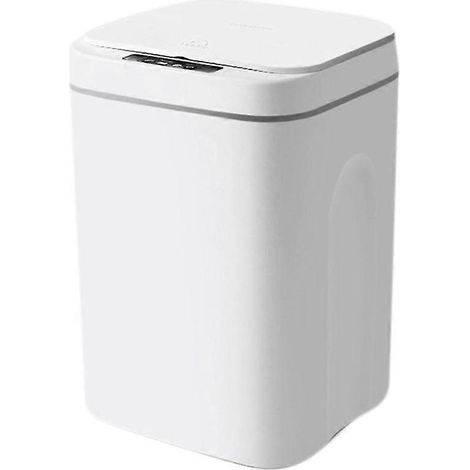 Poubelle automatique à capteur 16L, à induction, écologique, blanche (1/4)