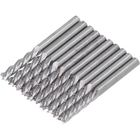 Lot de 10 fraises à 4 dents sans bavure pour gravure, 3,175 x 15 mm, pour acrylique, MDF et PVC. (1/5)