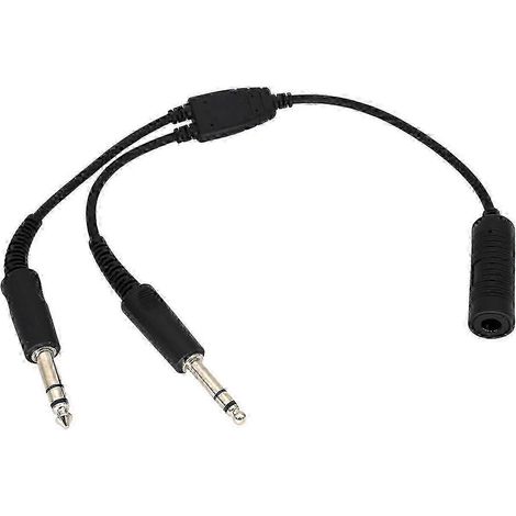 Adaptateur pour casque Airbus 2025 : câble double prise 7,1 mm vers GA pour casques d'aviation (1/4)