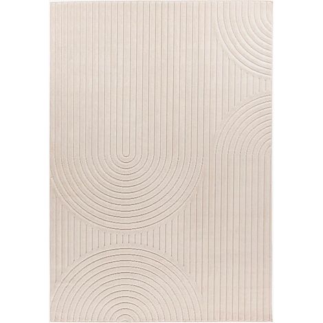 VIVA Tapis en tissu doux à motif en relief blanc écru - 160x230 cm (1/5)