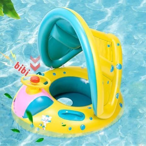 (Gelb) Baby-Schwimmring – Baby-Schwimmhilfe – Abnehmbarer Schwimmball – Neue, verbesserte Schwimmhilfe (1/4)