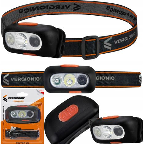 Vergionic LED-Stirnlampe mit Bewegungssensor, USB-Anschluss, wasserdicht (1/5)