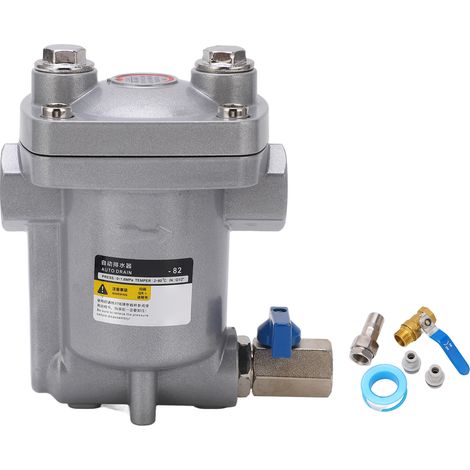 Soupape de vidange automatique haute pression, design flottant anti-blocage pour réservoir d'air, piège à eau ADTV 82 G1/2" (1/5)
