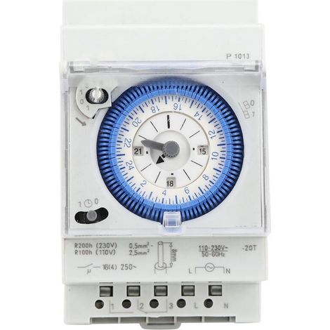 Mechanical Pool Clock 16A 250V Timer Pool Water Heater Clock 15 Minutes 24 Hours for Home, Kitchen, Outdoor Lighting