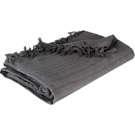 Jeté de Lit "Algodon" 160x220cm Gris (1/3)