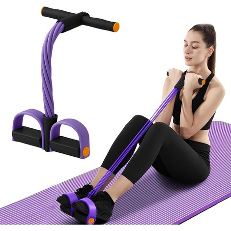 Pedalwiderstandsband mit Griffen - 6-Röhren-Fitnessband für Fitness 6-Röhren-Pedalwiderstandsband mit Griffen für Ganzkörpertraining - Dehnung - Krafttraining - zu Hause - im Fitnessstudio oder unterw (1/5)