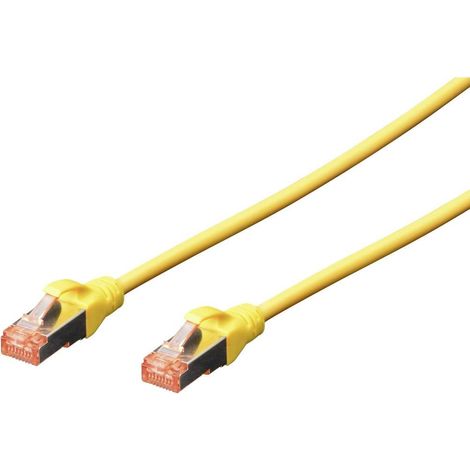 Digitus DK-1644-100/Y RJ45 Câble réseau, câble patch CAT 6 S/FTP 10.00 m jaune sans halogène, torsadé par paire, avec cliquet d'encastrement, ign S134621 (1/3)