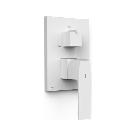 Mitigeur douche pour boîtier encastré Rapid‑box 3 voies WHITEMAT (blanc mat) - TRES 20227310BM (1/2)