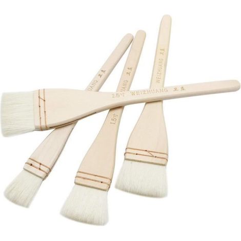Lot de 4 pinceaux professionnels doux en poils de chèvre pour le lavage, les travaux de fond, l'aquarelle et la poterie en (1/4)