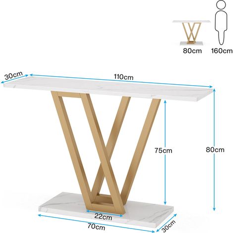 Table d'entrée fine, table basse étroite élégante, console de couloir minimaliste pour meuble d'accueil, design moderne et raffiné. (1/5)