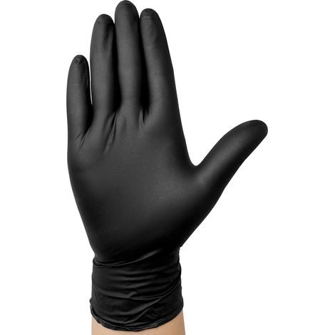 Gants d'inspection jetables en nitrile, paquet de 50, résistants, sans latex, aptes au contact alimentaire, adaptés à la cuisson et à la préparation. (1/5)