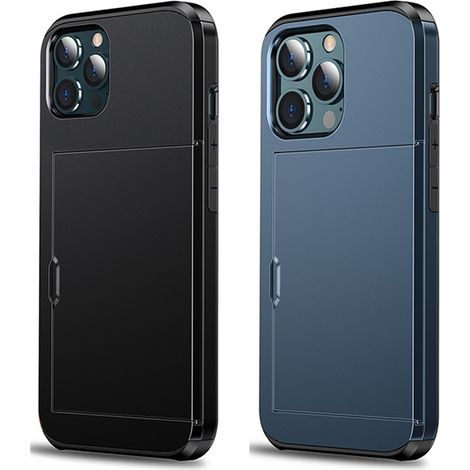 Coque Porte-Carte Pour iPhone 14 Plus - Compatible Charge Sans Fil - TPU Intérieur + PC Extérieur - 2 Pièces (1/5)