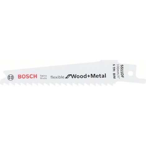 Bosch Accessories 2608657722 Säbelsägeblatt S 511 DF, Flexible for Wood and Metal, 2er-Pack Sägeblat