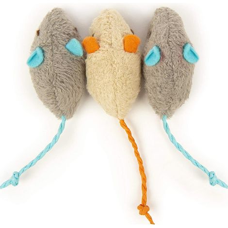 Jouet souris à l'herbe à chat Skitter Critters pour chats, lot de 3, couleur aléatoire (1/5)
