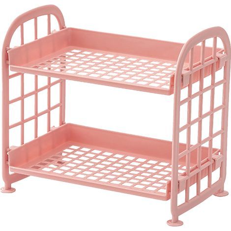 Étagère de rangement de bureau à 2 niveaux, organisateur de cosmétiques et de bijoux, étagère de comptoir pour chambre à coucher et salle de bain (1/5)