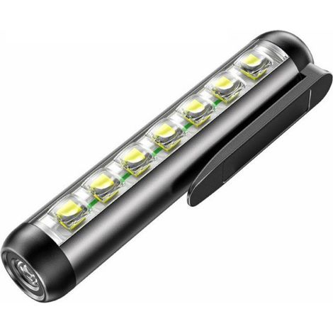 Mini lampe de poche LED - - Super Lumineuse - Rechargeable USB-C - Multi-couleurs - Clip & aimant (1/5)
