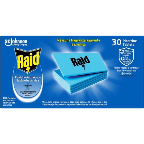 ricariche piastrine all'eucalipto antizanzare raid 30 pezzi (1/5)