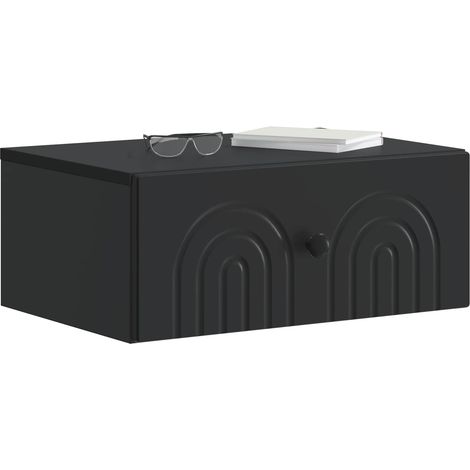 Maison Exclusive - Mobiletto da notte a muro 2 pcs Nero 49 x 34,5 x 20 cm