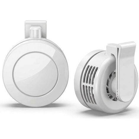 Lot de 2 Mini Ventilateurs Rechargeables, Ventilateur à Clip 3 Vitesses pour Casquette et Sac,Blanc (1/5)