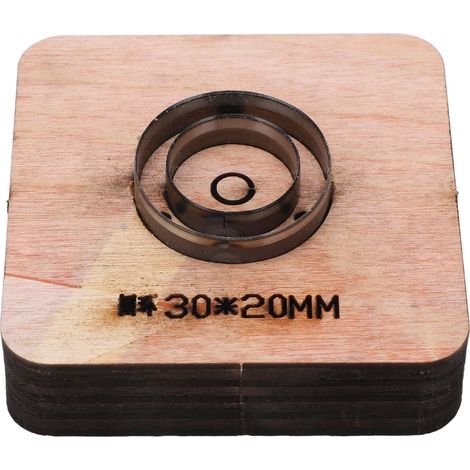 Matrice de découpe circulaire avec base en bois, emporte-pièce pour gravure plane, idéale pour travaux manuels en cuir DIY (1/5)