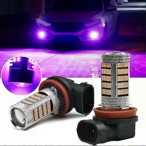 Ampoules LED antibrouillard/feux de route roses et violettes H11/H8, accessoires auto ( ) (1/5)