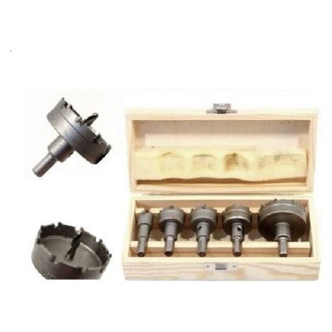 KIT DI 5 FRESE A TAZZA HSS DENTI IN METALLO DURO DA 18 30 32 35 55MM PER MURO