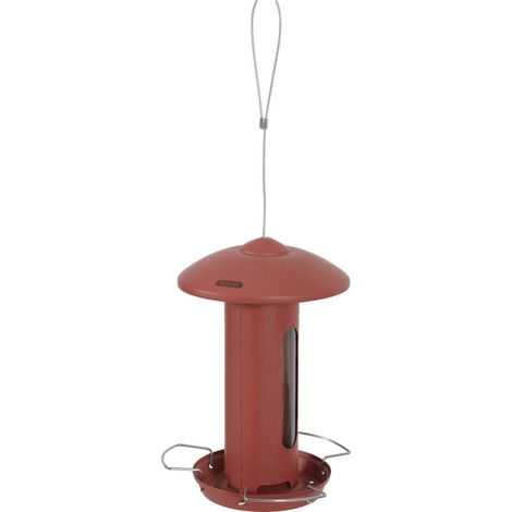Mangeoire solo métal rouge terra H total 44 cm pour oiseaux - animallparadise (1/2)