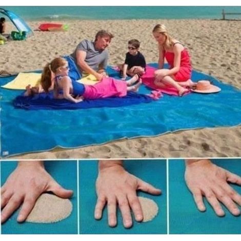 Drap de plage - LEMONBEST - 150 x 200 cm - Imperméable - Anti-sable - Facile à nettoyer (1/4)