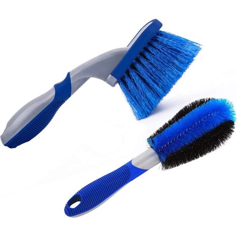 Cepillo para llantas - Cepillo para coche - Cepillo para ruedas - Cepillo para neumáticos - Cepillos para bicicletas - Limpia llantas, elimina el polvo de los frenos (1/5)