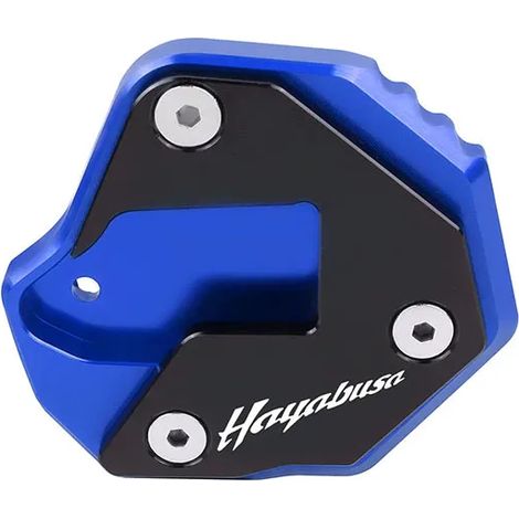 Béquille latérale CNC (bleue avec logo) Compatible avec SUZUKI HAYABUSA GSX1300R GSX-R 1300 (2007-2021) - Plaque de support et extension de béquille latérale maxpower (1/4)