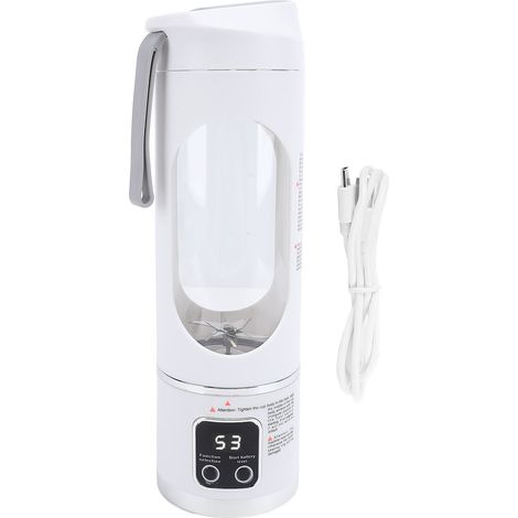 Gobelet mixeur portable 450ML blender voyage – USB rechargeable automatique fruits maison bureau blanc, cuisine (1/5)